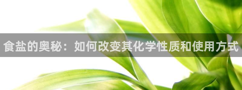 威九国际网站传媒招聘：食盐的奥秘：如何改变其化学性质和使用方